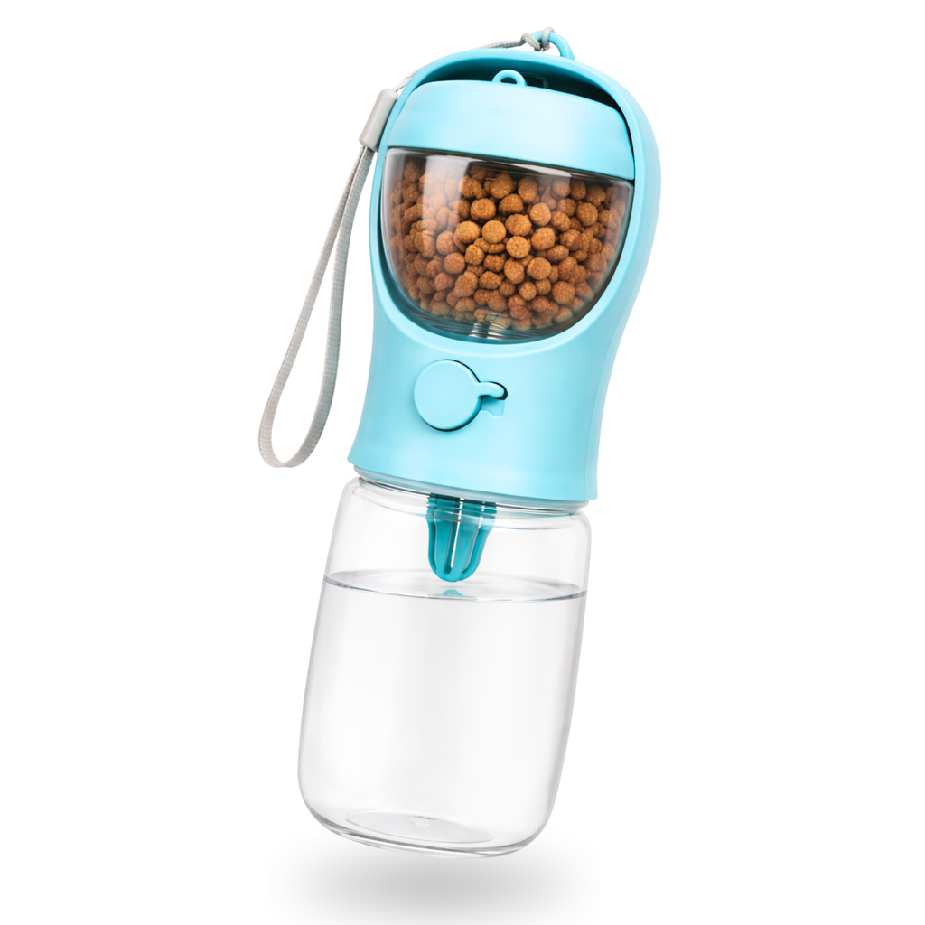 Portable Pet Water & Food Bottle with Bowl