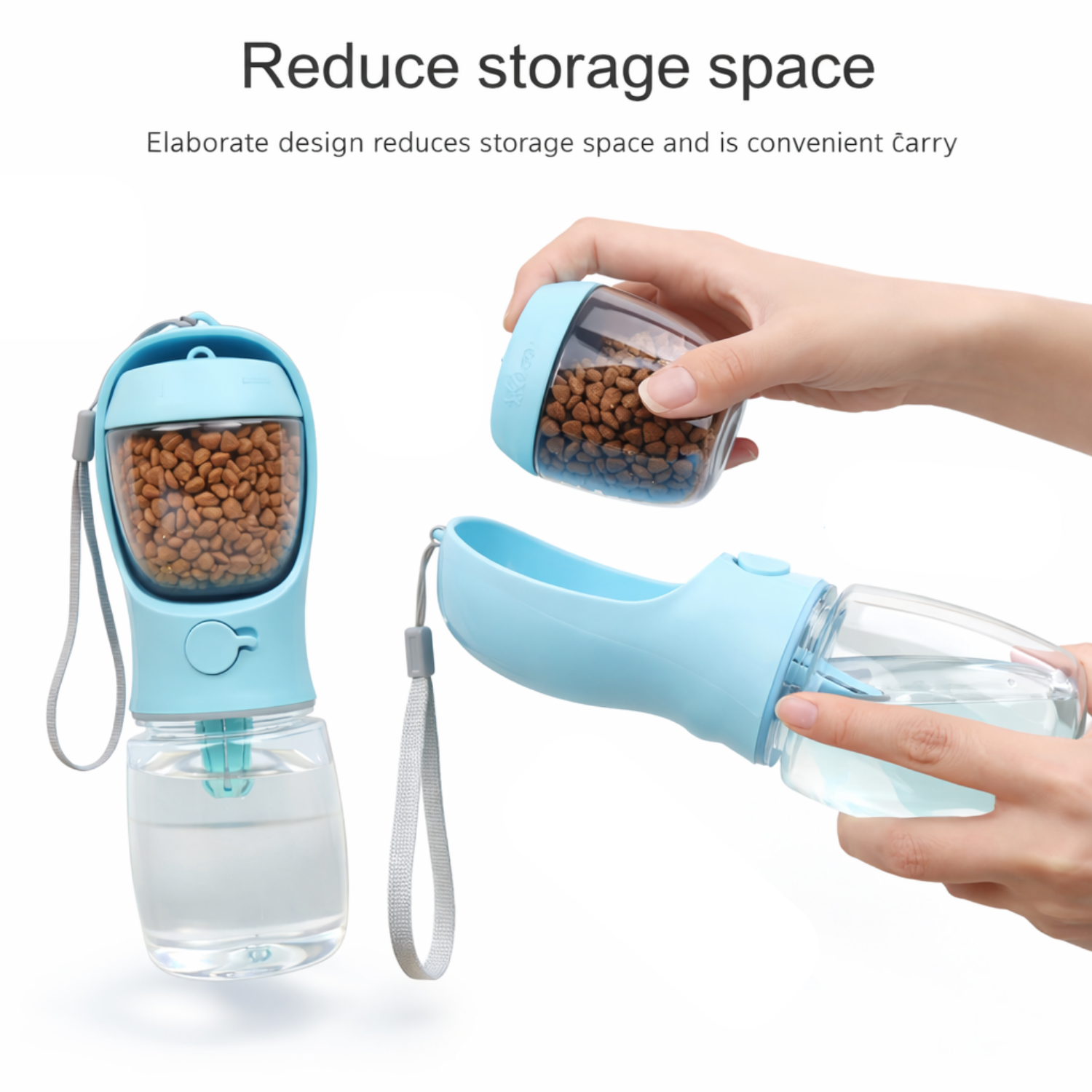 Portable Pet Water & Food Bottle with Bowl